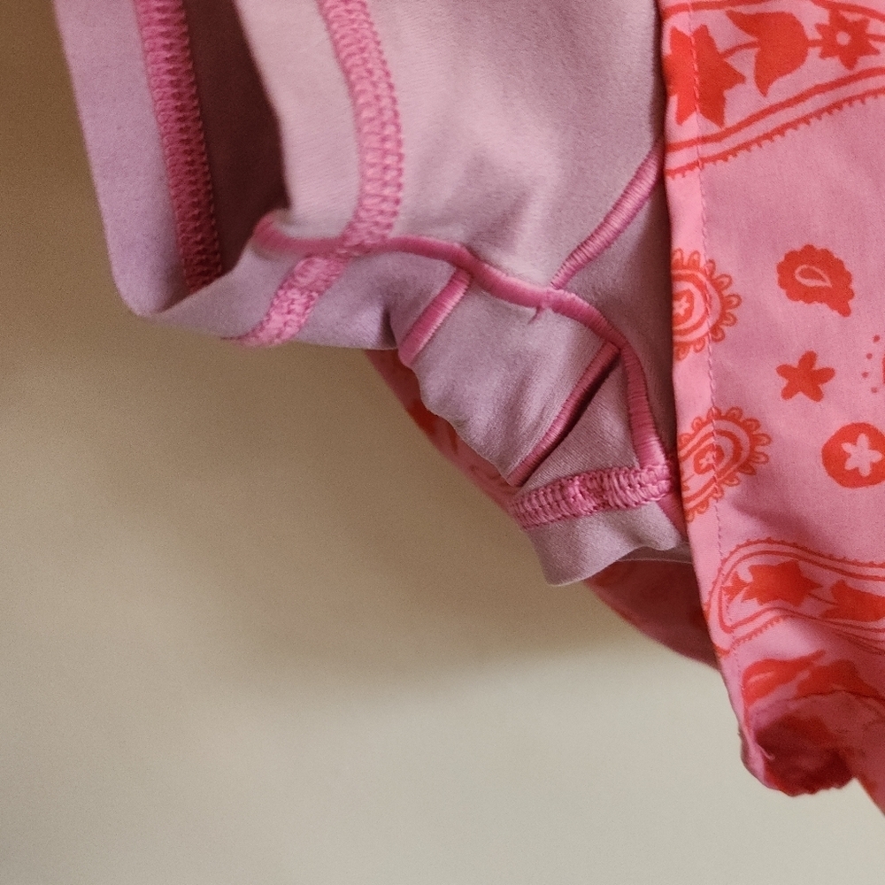 Offline By Aerie Running Shorts Pink Orange Paisley Flowy Small S - Picture 6 of 8